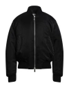 Off-white For Ever Padded Arrow Bomber Jacket With Decorative Zips In Black