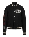 Off-white Off White™ Black Wool Blend Bomber Jacket In Black