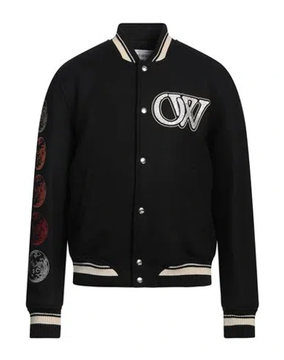 Off-white Off White™ Black Wool Blend Bomber Jacket