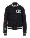 Off-white Off White™ Black Wool Blend Bomber Jacket In Blue