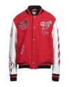 Off-white Man Jacket Red Size 44 Leather, Virgin Wool, Polyamide