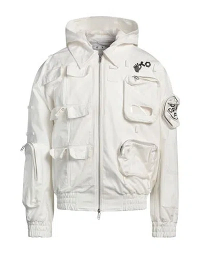 Off-white Man Jacket White Size 40 Cotton, Pvc - Polyvinyl Chloride