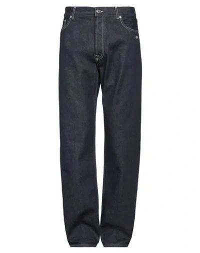 Off-white Man Jeans Blue Size 34 Cotton In Black