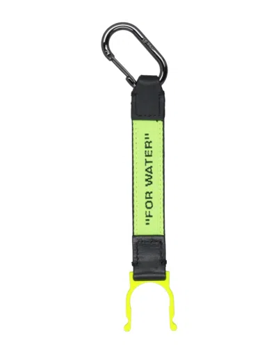 Off-white Man Key Ring Yellow Size - Polyester, Soft Leather