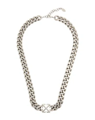 Off-white Man Necklace Silver Size - Brass In Metallic