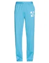 Off-white Man Pants Azure Size L Polyamide, Cotton, Elastane In Blue