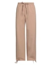 Off-white Man Pants Light Brown Size 32 Virgin Wool, Lycra, Polyamide In Beige