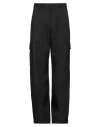 Off-white Man Pants Black Size 34 Virgin Wool, Silk In Black