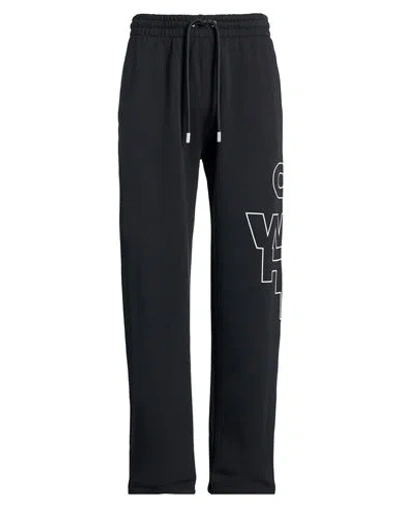OFF-WHITE OFF-WHITE MAN PANTS BLACK SIZE L COTTON, ELASTANE