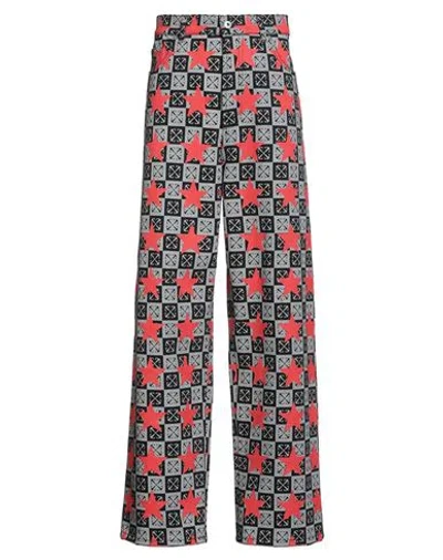 Off-white Man Pants Grey Size 32 Cotton In Gray