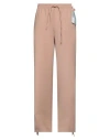 Off-white Man Pants Light Brown Size 32 Virgin Wool, Lycra, Polyamide In Beige