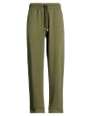 Off-white Man Pants Military Green Size L Cotton, Elastane