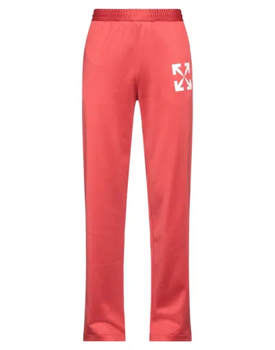 Off-white Man Pants Red Size L Polyamide, Cotton, Elastane