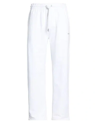 Off-white Man Pants White Size L Cotton, Elastane