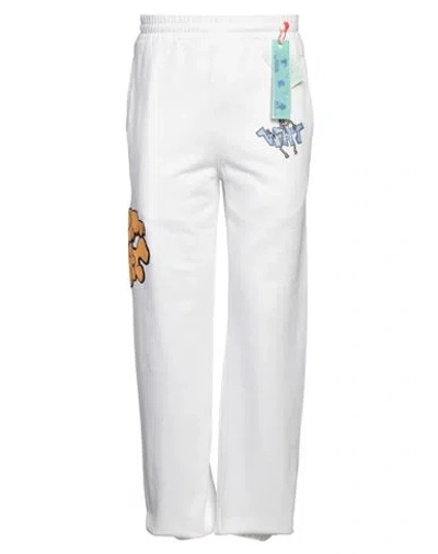 Off-white Man Pants White Size L Cotton, Polyester
