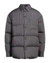 Off-white Ow Cot Stripe Overshirt In Grey