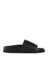 Off-white Arrows-embroidered Leather Slippers In Black