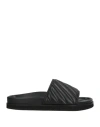 Off-white Man Sandals Black Size 9 Leather In Black