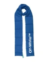 Off-white Woman Scarf Blue Size - Polyester In Blue