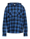 Off-white Plaid Check-pattern Flannel Overshirt In Blue