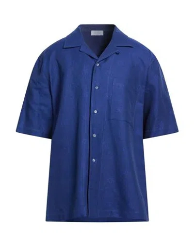 Off-white Man Shirt Blue Size L Cotton, Linen