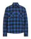 Off-white Plaid Check-pattern Flannel Overshirt In Blue