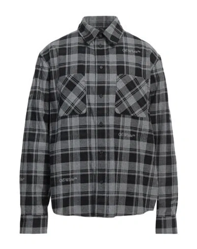 OFF-WHITE OFF-WHITE MAN SHIRT GREY SIZE L COTTON