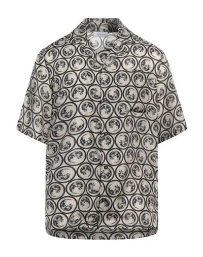 Off-white Man Shirt Grey Size Xs Silk