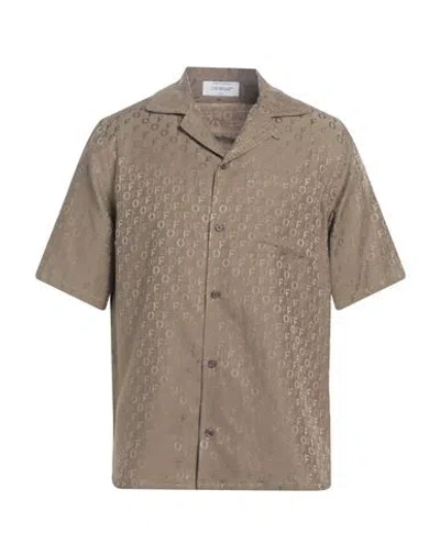 Off-white Man Shirt Khaki Size M Silk, Cotton