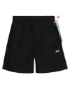 Off-white 'spray Arrow' Black Shorts With Logo Lettering On The Front And Logo Print On The Rear In Black