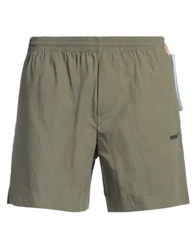 Off-white Arrow Outline Track Shorts In Green