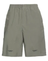 Off-white Man Shorts & Bermuda Shorts Military Green Size S Polyester, Polyamide In Green