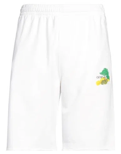 Off-white Man Shorts & Bermuda Shorts White Size M Cotton