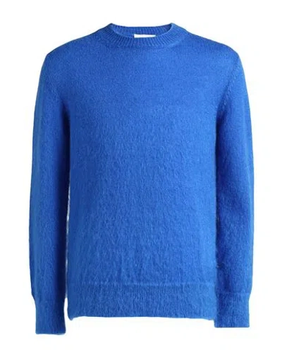 Off-white Man Sweater Azure Size L Mohair Wool, Polyamide, Wool In Blue