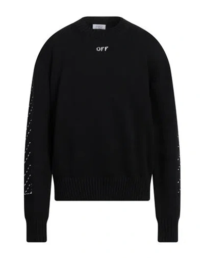 Off-white Man Sweater Black Size Xxl Cotton, Polyamide