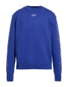 Off-white Man Sweater Blue Size L Cotton, Polyamide