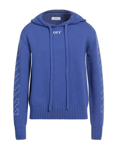 Off-white Man Sweater Blue Size L Cotton, Polyamide In Blue