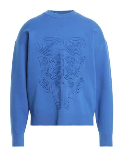 Off-white Man Sweater Blue Size L Viscose, Cotton, Polyester, Polyamide, Elastane