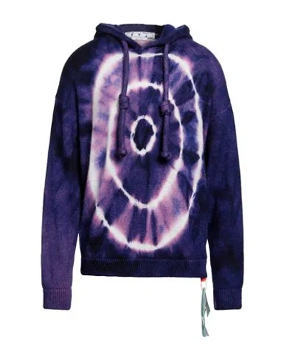 Off-white Man Sweater Plum Size M Mohair Wool, Polyamide, Wool In Purple