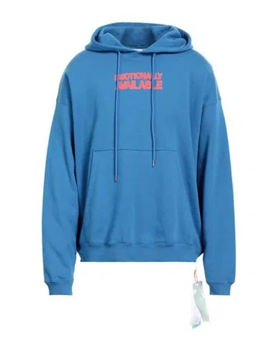 Off-white Man Sweatshirt Azure Size Xs Cotton, Elastane In Blue