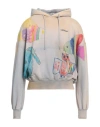Off-white Man Sweatshirt Beige Size Xs Cotton, Elastane
