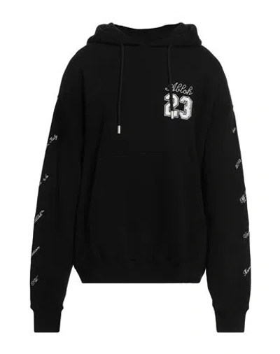 Off-white Embroidered Brushed Cotton Hoodie In Black