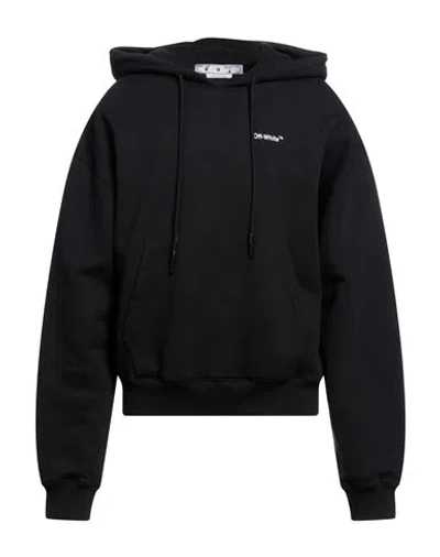 Off-white Half Arrows Graphic Pullover Hoodie With Drawstring Hood In Black