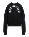 Off-white Brushed Cotton Football Printed Hoodie In Black
