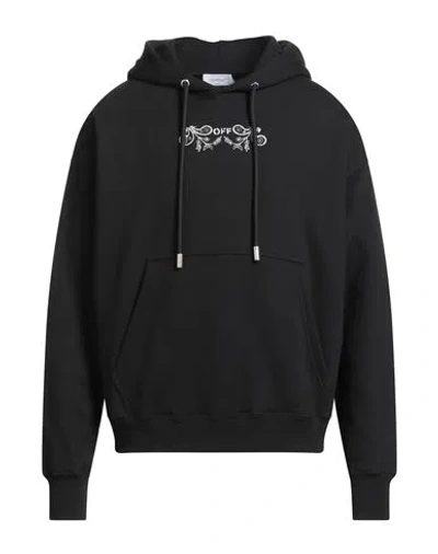 Off-white Man Sweatshirt Black Size M Cotton, Elastane