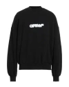 Off-white Man Sweatshirt Black Size S Cotton, Elastane In Black