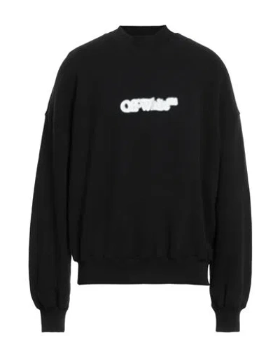 Off-white Man Sweatshirt Black Size S Cotton, Elastane