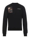 Off-white Man Sweatshirt Black Size S Cotton, Elastane In Black