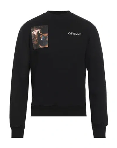 Off-white Man Sweatshirt Black Size S Cotton, Elastane