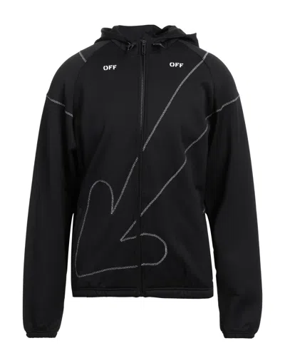 Off-white Man Sweatshirt Black Size S Polyamide, Elastane, Polyester